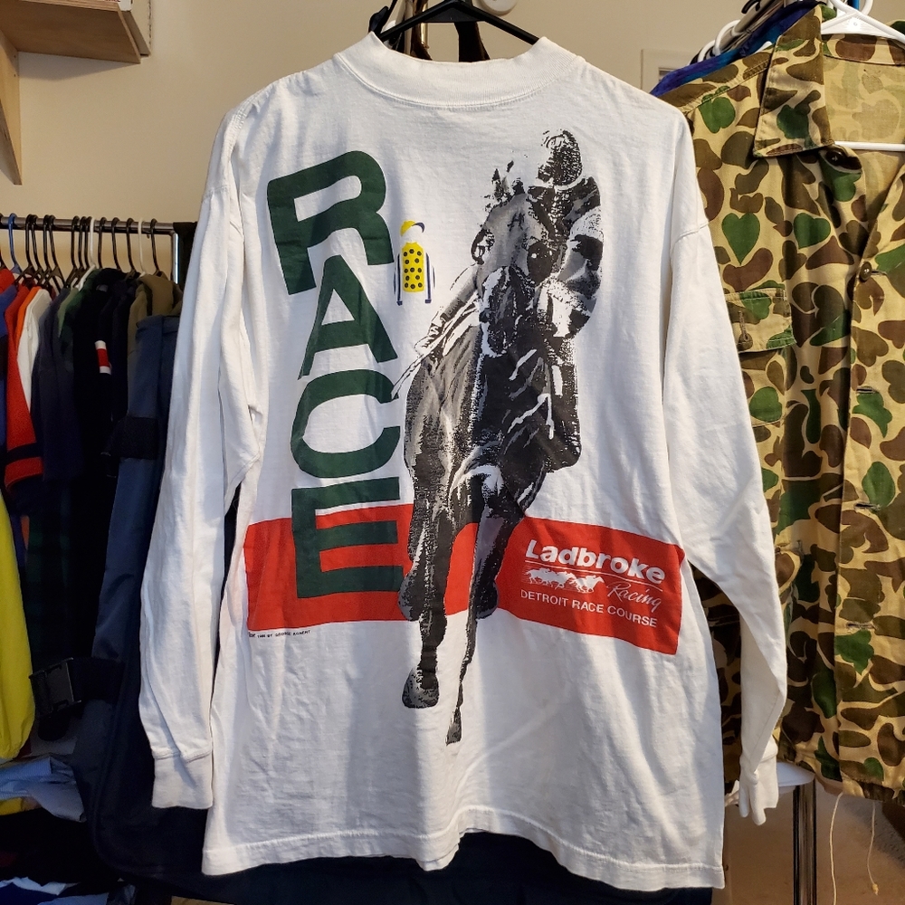 Vintage Horse Racing Shirt L 1998 Ladbroke Racing